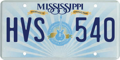 MS license plate HVS540