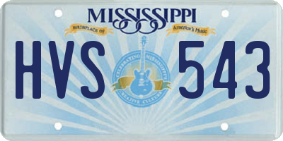 MS license plate HVS543