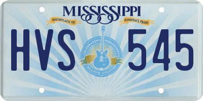 MS license plate HVS545