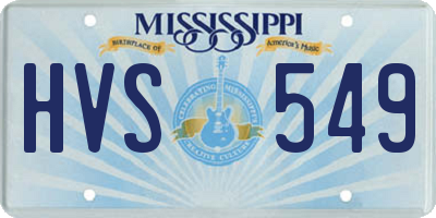 MS license plate HVS549