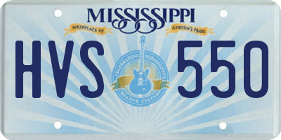 MS license plate HVS550
