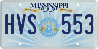 MS license plate HVS553