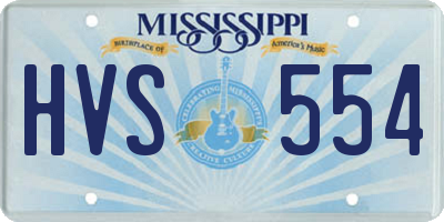 MS license plate HVS554