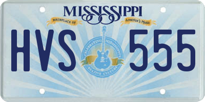 MS license plate HVS555
