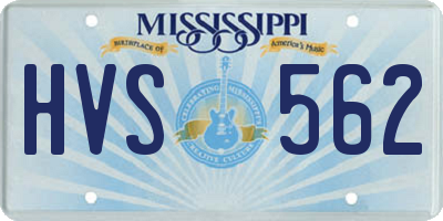 MS license plate HVS562