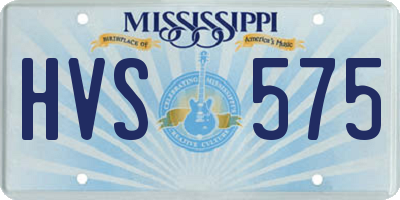 MS license plate HVS575