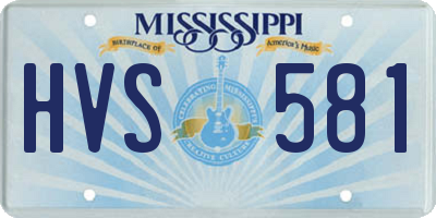MS license plate HVS581