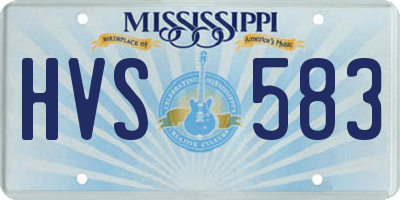 MS license plate HVS583