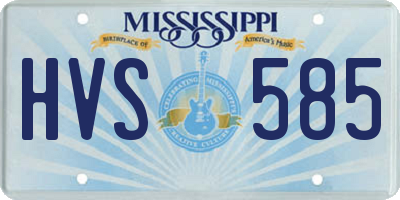 MS license plate HVS585