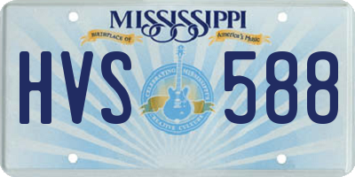 MS license plate HVS588