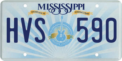 MS license plate HVS590