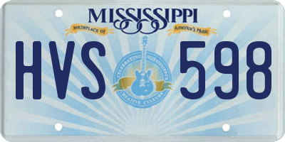 MS license plate HVS598
