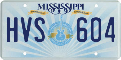 MS license plate HVS604
