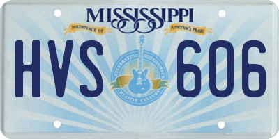 MS license plate HVS606