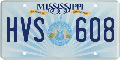 MS license plate HVS608
