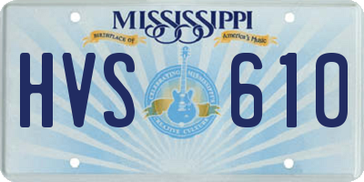 MS license plate HVS610