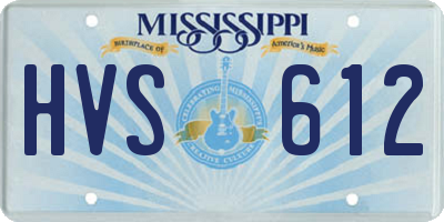 MS license plate HVS612