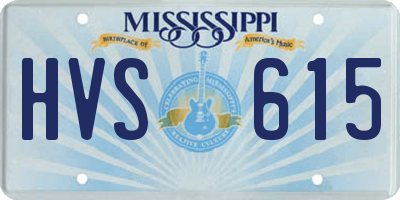 MS license plate HVS615