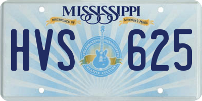 MS license plate HVS625
