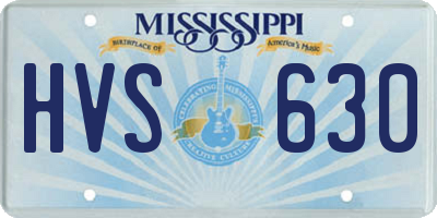 MS license plate HVS630