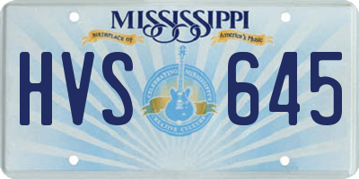 MS license plate HVS645