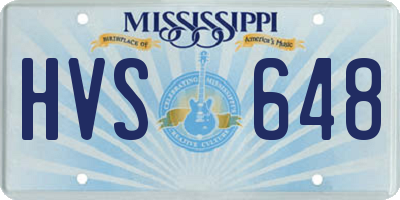 MS license plate HVS648