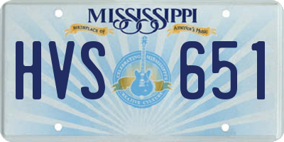 MS license plate HVS651