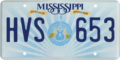 MS license plate HVS653