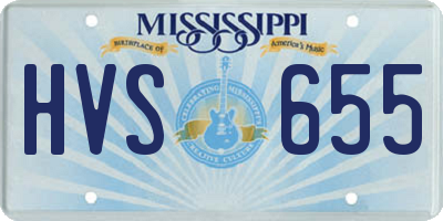 MS license plate HVS655