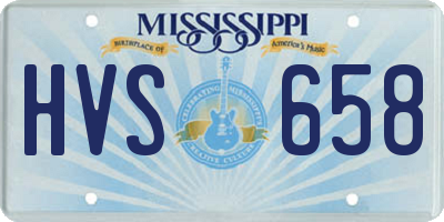 MS license plate HVS658