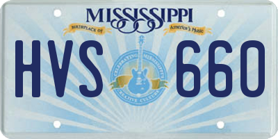 MS license plate HVS660