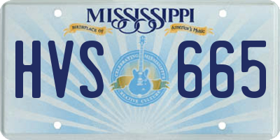 MS license plate HVS665