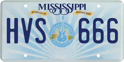 MS license plate HVS666