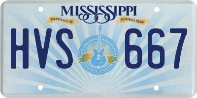MS license plate HVS667