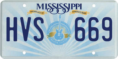 MS license plate HVS669
