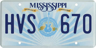 MS license plate HVS670