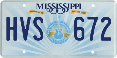 MS license plate HVS672