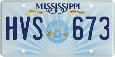 MS license plate HVS673