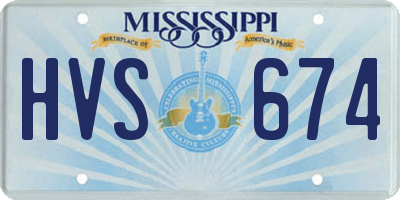 MS license plate HVS674