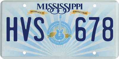 MS license plate HVS678