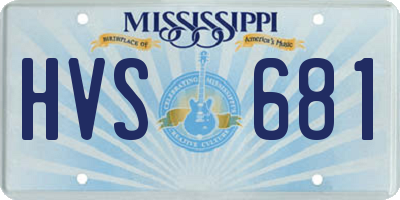 MS license plate HVS681