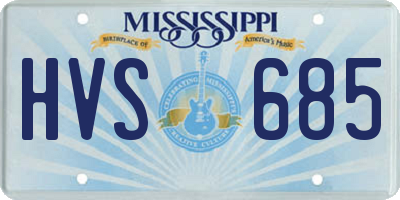 MS license plate HVS685