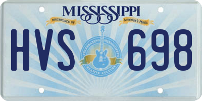 MS license plate HVS698