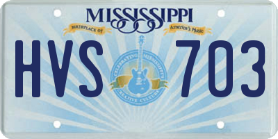 MS license plate HVS703