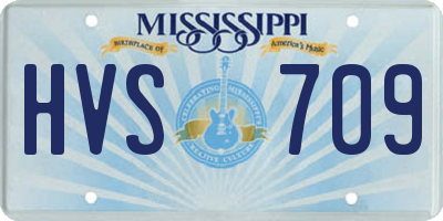 MS license plate HVS709