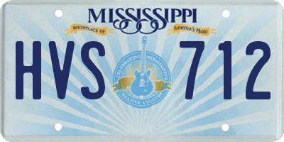 MS license plate HVS712