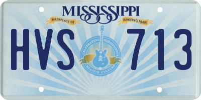 MS license plate HVS713