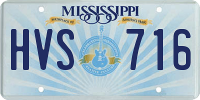 MS license plate HVS716
