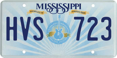 MS license plate HVS723