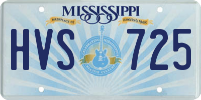 MS license plate HVS725